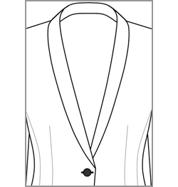 Veston mit Schalkragen, für den Damen Anzug. Veston mit Schalkragen, für den Damen Anzug.