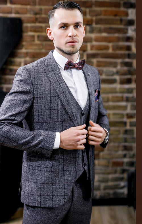 Massgeschneiderter Tweed Anzug für Herren
